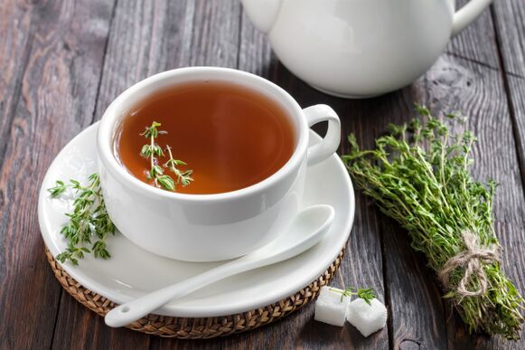 The use of tea with thyme to increase male potency